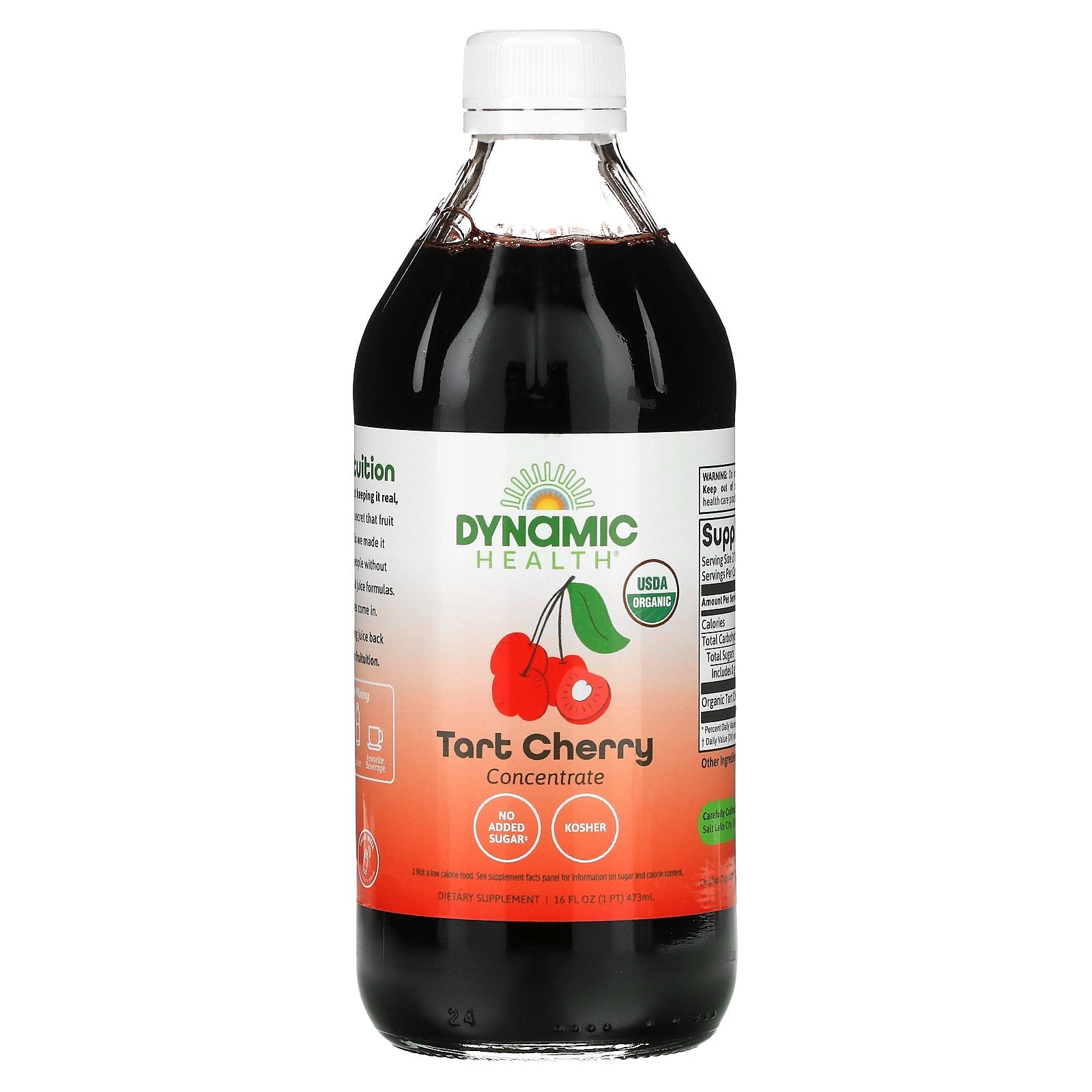 Dynamic Health, Organic Tart Cherry Concentrate, 16 Oz UPC 790223101256 | HiLife Vitamins